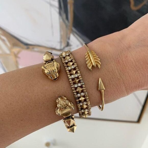 💜 Stella & Dot Artemis Cuff Lionhead Studs Edgy - Picture 13 of 13